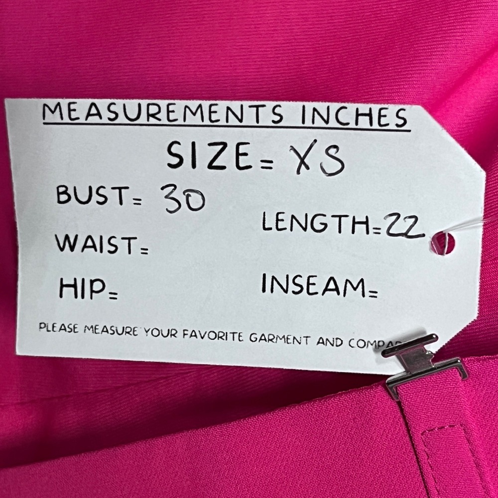 Zara Top XS Hot Pink Halter V Neck Buckle Front Blouse Party Festival 3550 - Picture 5 of 8